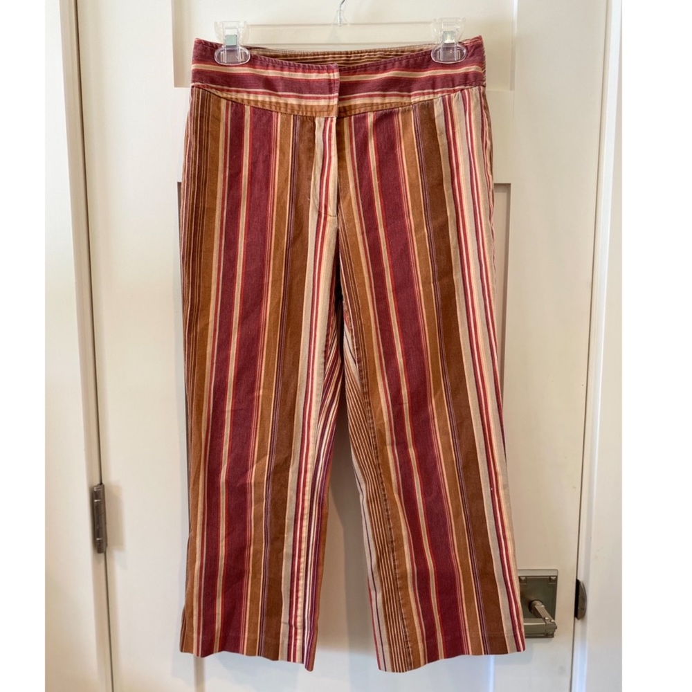 Vtg y2k Striped Capris Orange Red Yellow